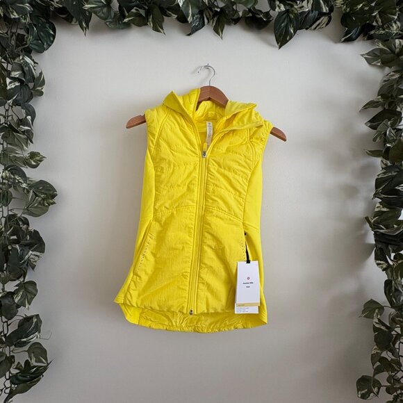 Lululemon Athletic Another Mile Full Zip Vest PrimaLoft Sonic Yellow NWT Size 4 - Picture 1 of 8
